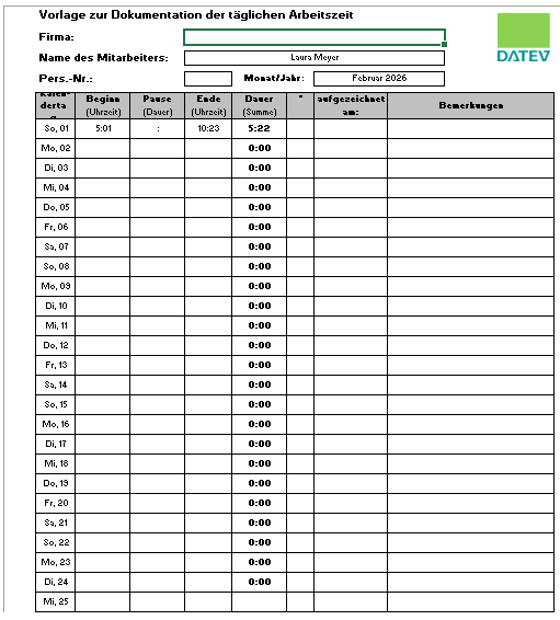 Automatischer DATEV-Export als Excel-Liste
